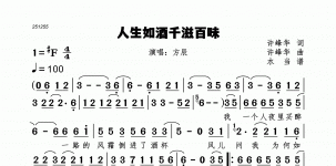 人生如酒千滋百味